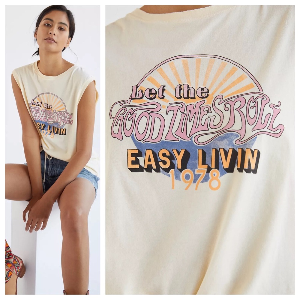 Anthropologie Good Times Roll Graphic Tee